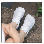 Kids barefoot sneakers with wide toe box and lightweight flexible rubber sole
