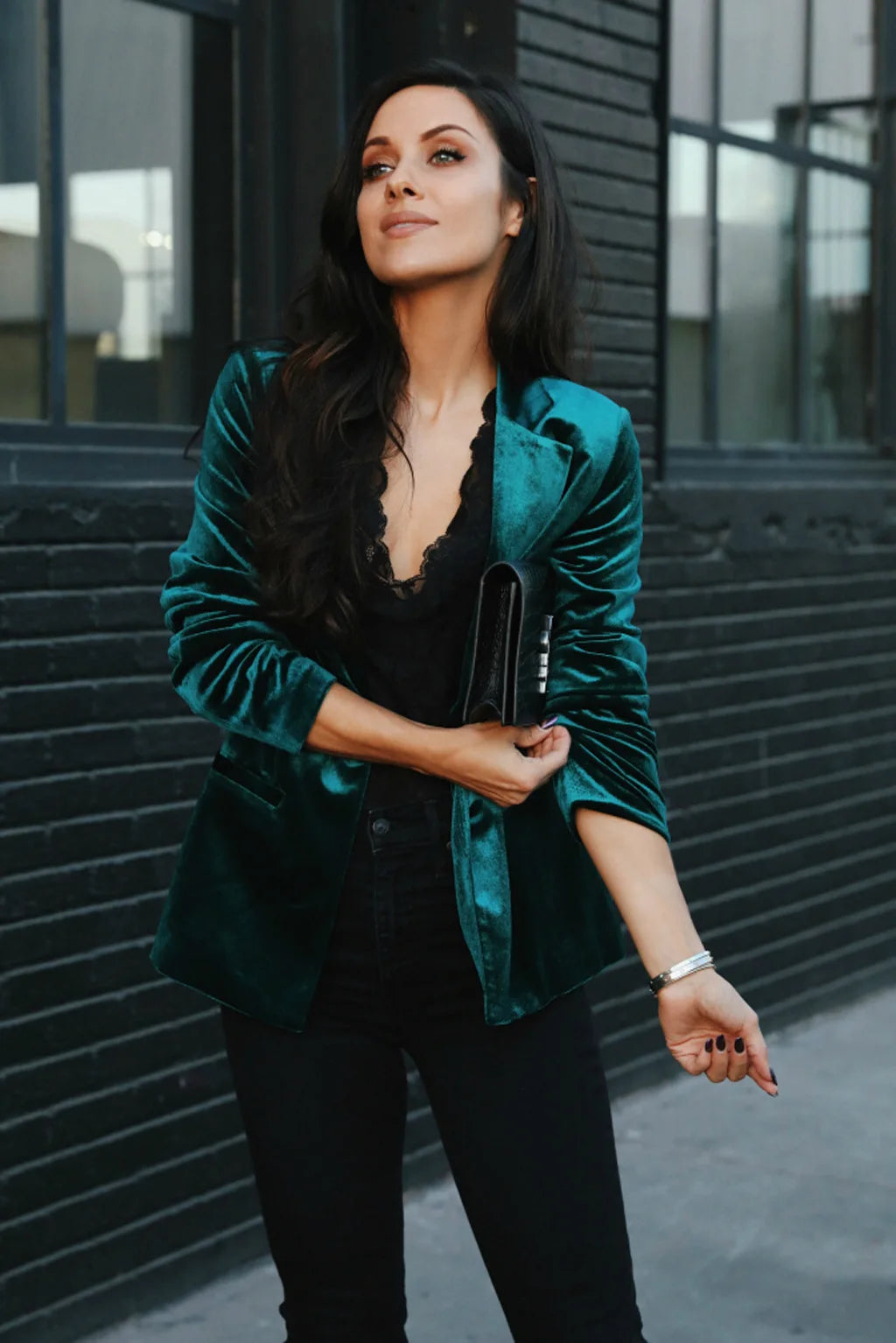 Womens Velvet Blazer Long Sleeve Solid Lapel Collar Single Breasted