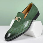 Men's Leather Loafers | Suede & Leather, Gold Buckle