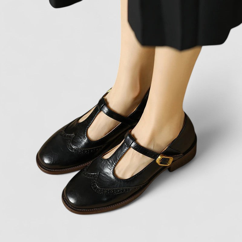 Orthopedic Flats Women Mary Jane Shoes Low Heel Casual Ankle Strap