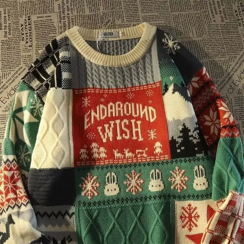 Christmas Jumper Women Unisex Loose Long Sleeve Pullover Sweater