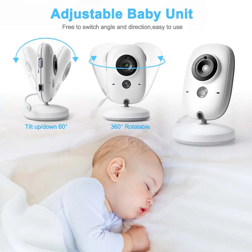 Video baby monitor 3.5-inch screen with night vision and two-way audio