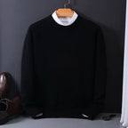 Men's cashmere sweater round neck, autumn winter slim fit pullover