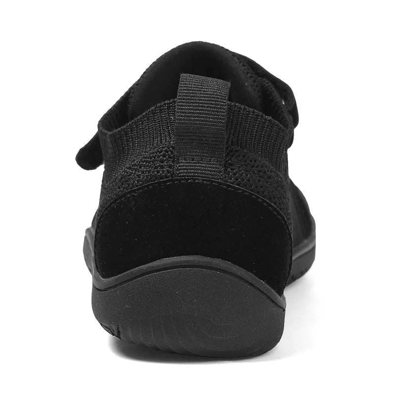 Kids barefoot sneakers wide toe box flexible sole velcro closure