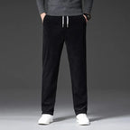 Men corduroy chinos tailored fit in khaki with drawstring waist