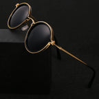 Metal frame polarized sunglasses anti-reflective lenses in gold gun metal turtle