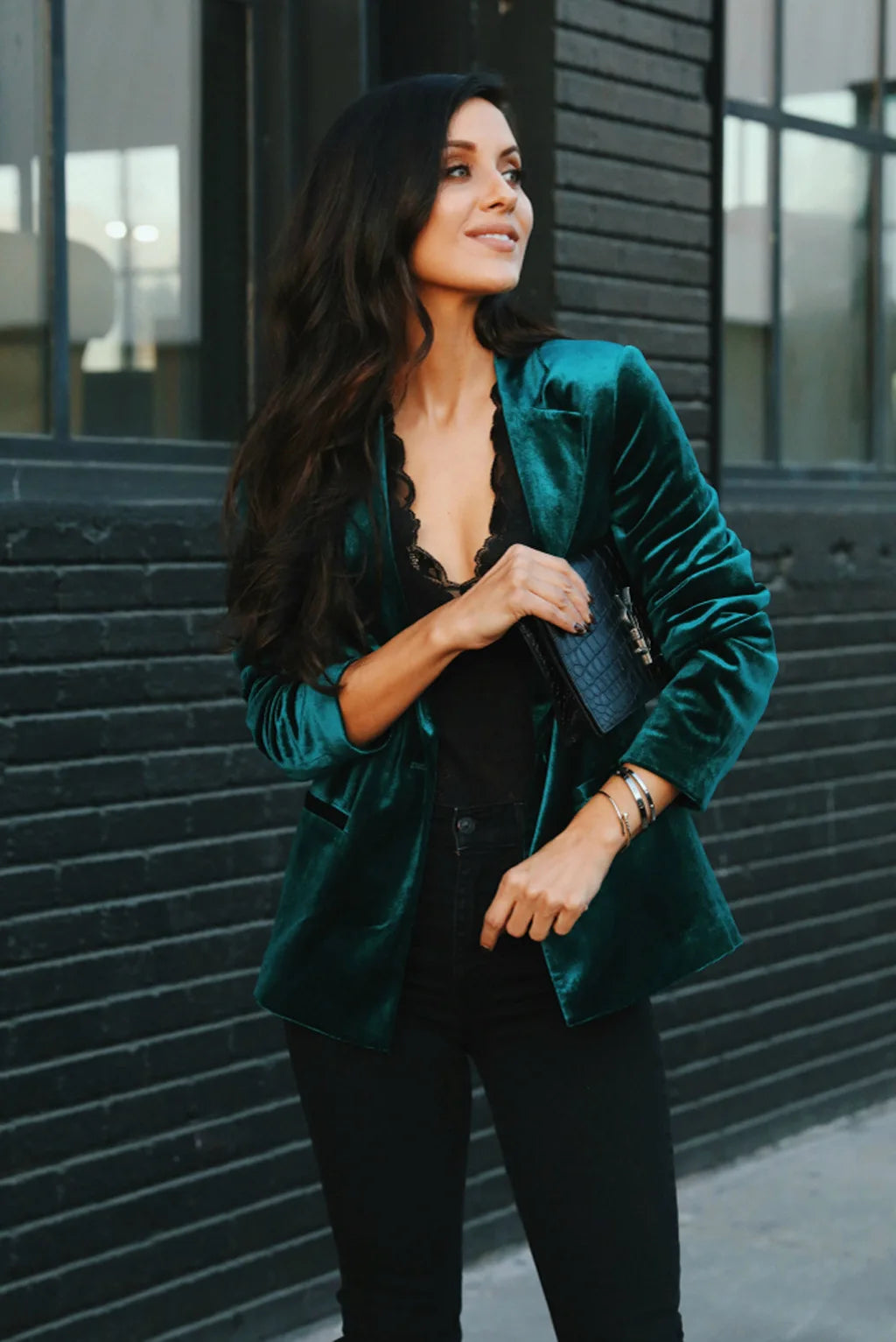 Womens Velvet Blazer Long Sleeve Solid Lapel Collar Single Breasted