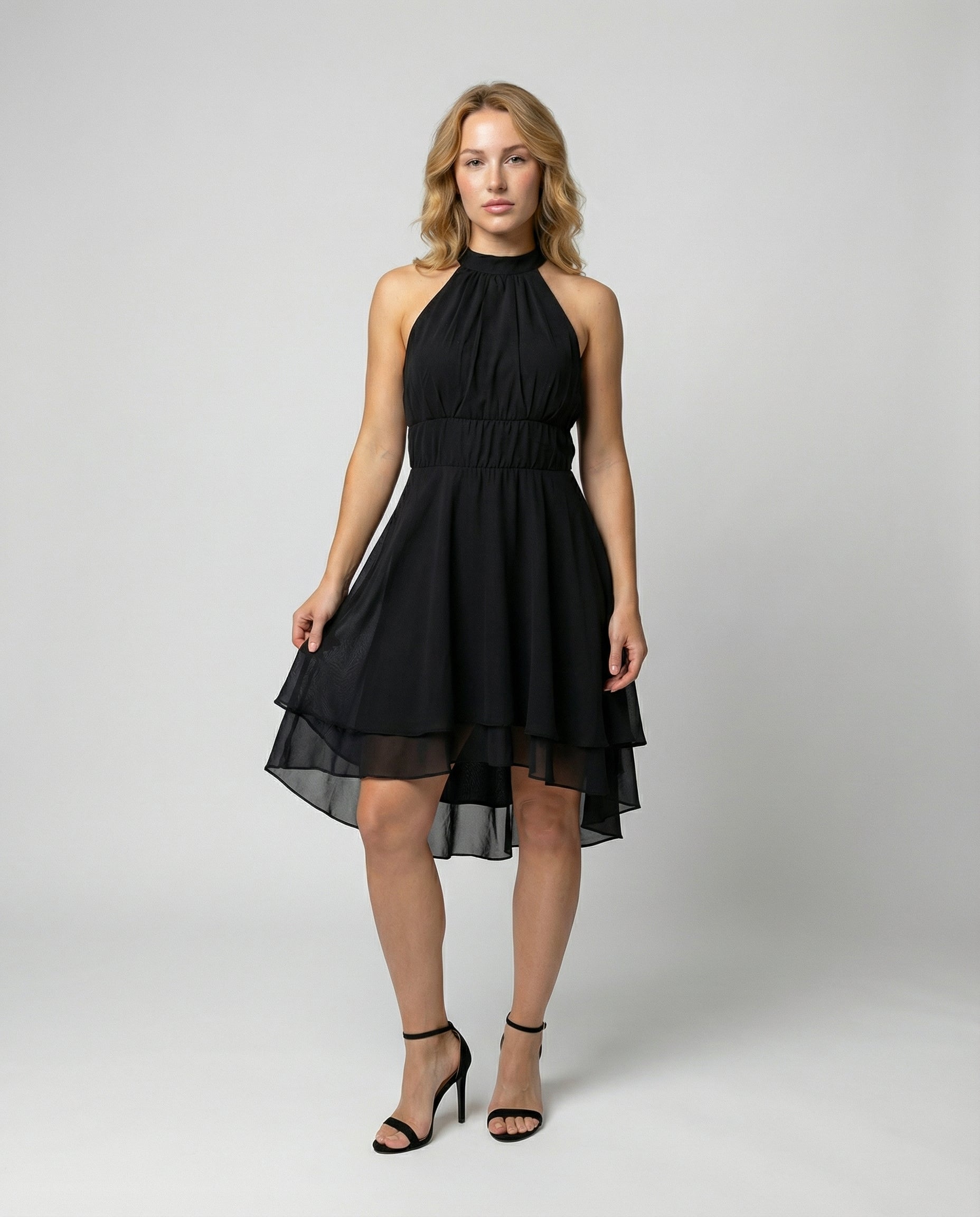 Women's ruffle summer dress lightweight figure-hugging fit, spring and summer