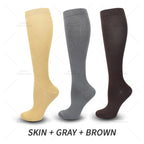 Knee high compression socks 15-20 mmHg, 3 pairs, unisex for running and nursing