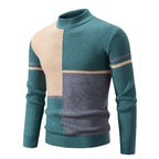 Men soft knit sweater regular fit in grey-green black khaki and white