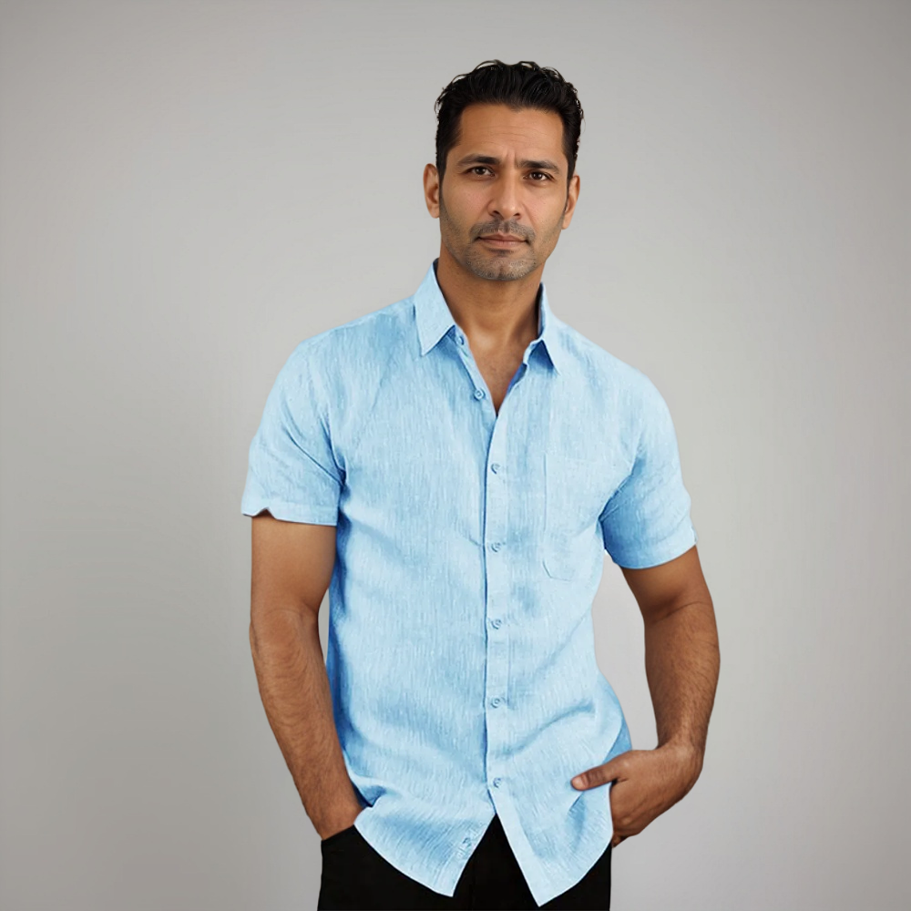 Men's short sleeve shirt lightweight breathable summer casual fit