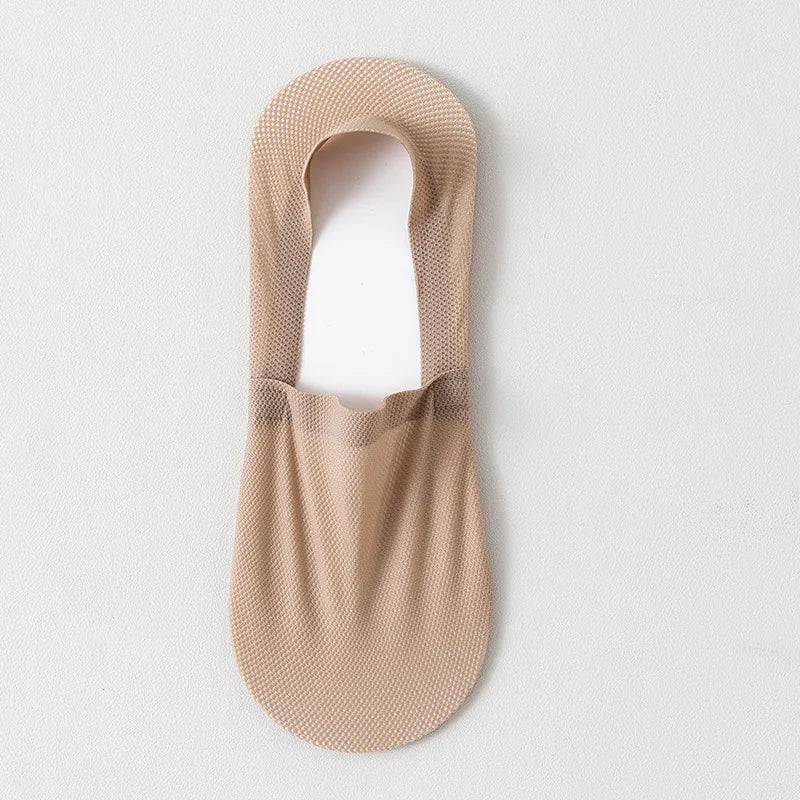 Invisible breathable anti-slip low cut socks, no-show design with cotton sole