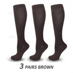 Knee high compression socks 15-20 mmHg, 3 pairs, unisex for running and nursing