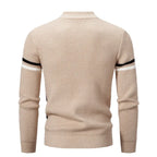 Men soft knit sweater regular fit in grey-green black khaki and white