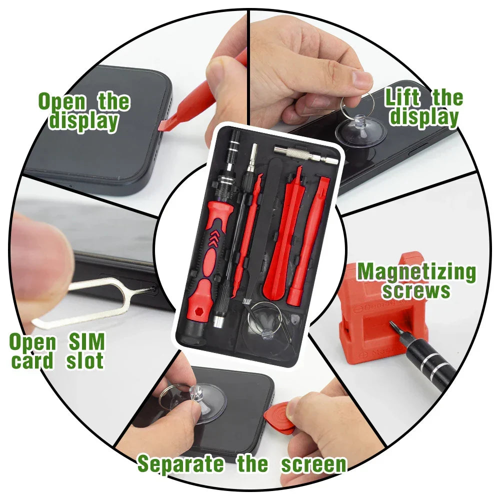 115-in-1 precision screwdriver set with 98 magnetic bits and repair accessories