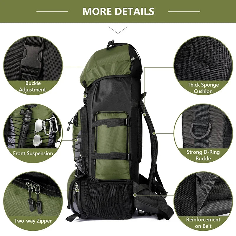 Tactical backpack 90L military camping hiking unisex large capacity outdoor pack
