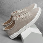 Genuine Italian leather sneakers in white black khaki and beige suede