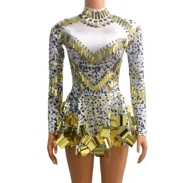 Sequin Dress Women Stretch Mini Sparkly Sweetheart Neckline