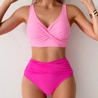 High Waist Bikini Set Women 2 Piece Push Up Triangle Swimwear