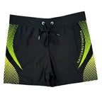 Men Swim Shorts Quick Dry Stretch Geometric Letter Graphic Print