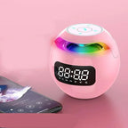 Bluetooth alarm clock speaker with LED night light and digital clock display for bedroom
