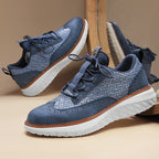 Women orthopedic sneakers cushioned breathable in Blue White and Black