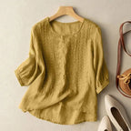 Women Embroidered Relaxed Blouse with delicate stitching in relaxed silhouette
