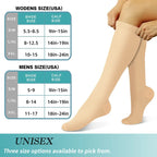 Knee high compression socks 15-20 mmHg, 3 pairs, unisex for running and nursing