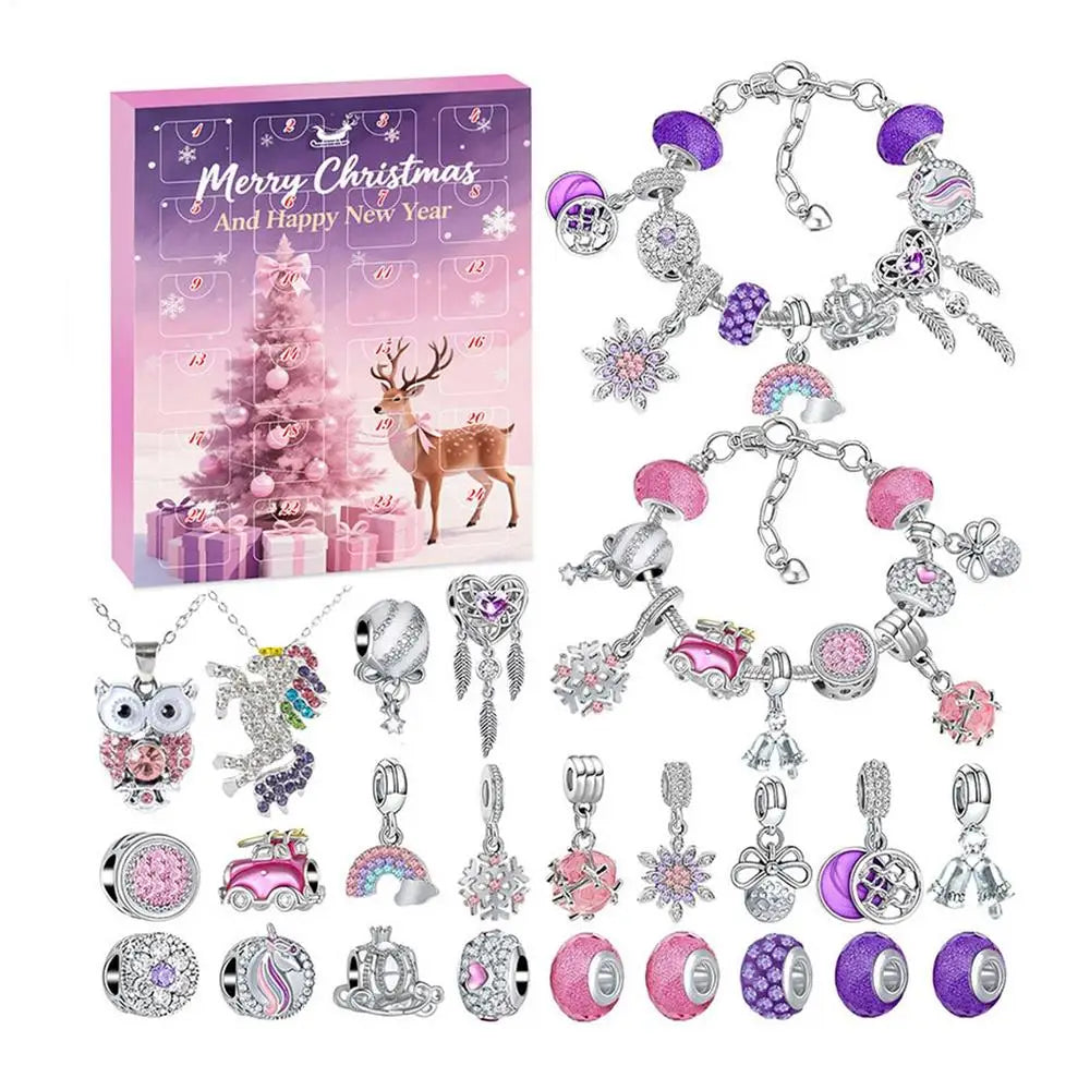 Jewelry Advent Calendar Christmas 24 Day Women Earring Bracelet Set