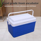 30L blue portable insulated camping cooler box with sturdy carry handle