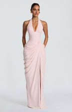 Maxi Dress Women Satin Halter Corseted Column Skirt | Orla