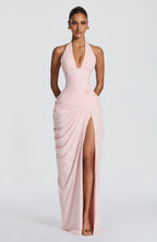 Maxi Dress Women Satin Halter Corseted Column Skirt | Orla