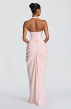 Maxi Dress Women Satin Halter Corseted Column Skirt | Orla