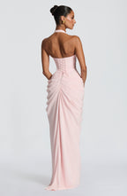 Maxi Dress Women Satin Halter Corseted Column Skirt | Orla