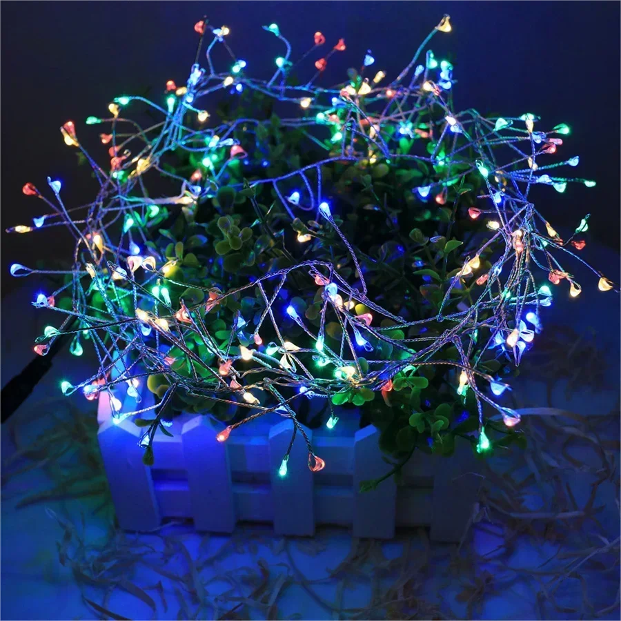 Christmas LED string lights silver wire cluster waterproof IP44 for holiday decor