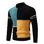 Men soft knit sweater regular fit in grey-green black khaki and white