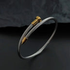 Stainless steel nail bracelet adjustable polished finish