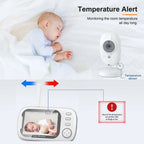 Video baby monitor 3.5-inch screen with night vision and two-way audio