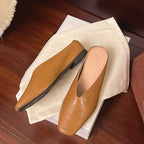 Women slip-on flats low cut in black vegan leather