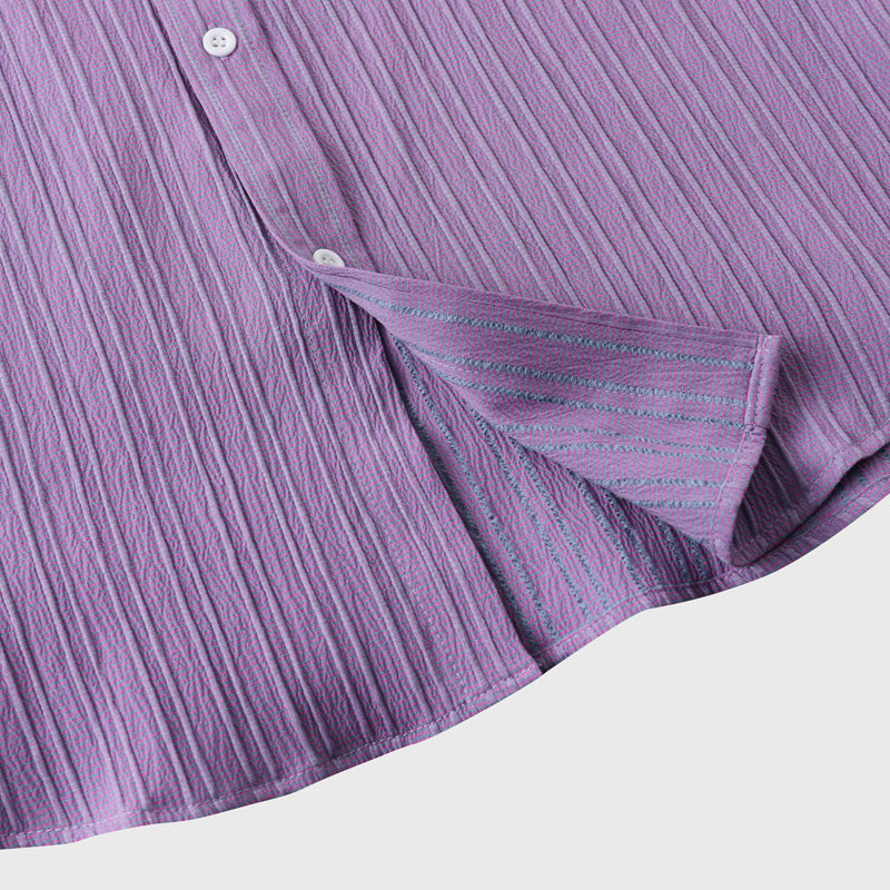 Men's linen cotton blend summer shirt with spread collar and classic fit