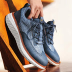 Women orthopedic sneakers cushioned breathable in Blue White and Black