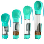 Dog water bottle 3-in-1 BPA-free travel bottle with food storage and poop bag dispenser