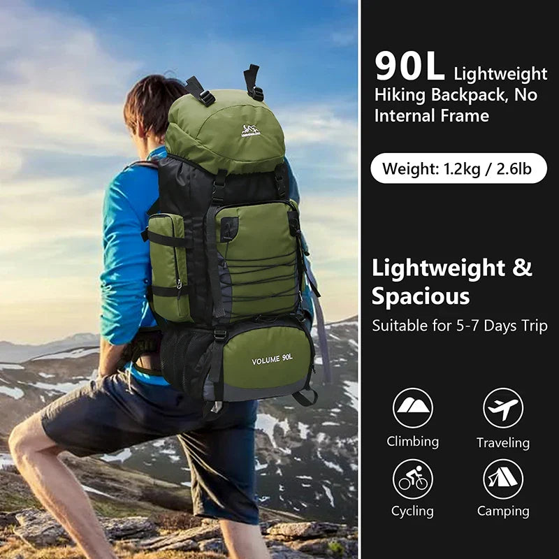 Tactical backpack 90L military camping hiking unisex large capacity outdoor pack