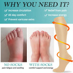 Knee high compression socks 15-20 mmHg, 3 pairs, unisex for running and nursing