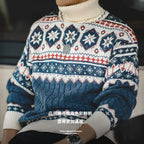 Christmas Jumper Men | Fair Isle Turtleneck Sweater | Warm Winter