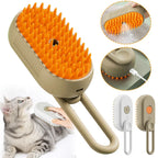 Pet steam brush 3-in-1 electric grooming tool for dogs and cats, deshedding and massage