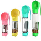 Dog water bottle 3-in-1 BPA-free travel bottle with food storage and poop bag dispenser