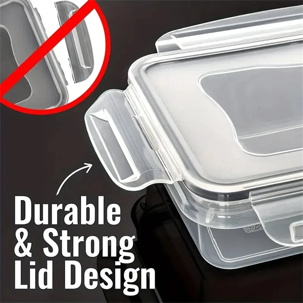 Food storage containers 12-piece BPA-free airtight stackable set with colored lids