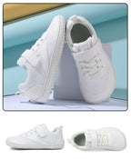 Kids barefoot sneakers with wide toe box and lightweight flexible rubber sole