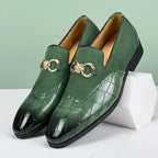 Men's Leather Loafers | Suede & Leather, Gold Buckle